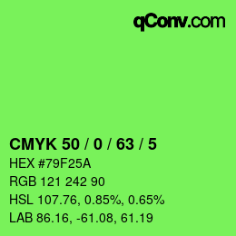 Color code: CMYK 50 / 0 / 63 / 5 | qconv.com