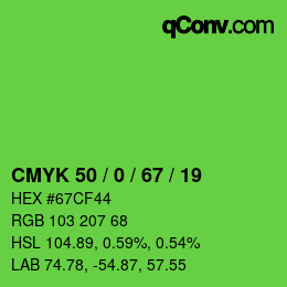 Color code: CMYK 50 / 0 / 67 / 19 | qconv.com