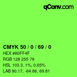 Color code: CMYK 50 / 0 / 69 / 0 | qconv.com