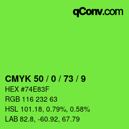 Color code: CMYK 50 / 0 / 73 / 9 | qconv.com