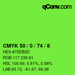 Farbcode: CMYK 50 / 0 / 74 / 8 | qconv.com