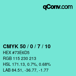 Color code: CMYK 50 / 0 / 7 / 10 | qconv.com