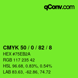 Color code: CMYK 50 / 0 / 82 / 8 | qconv.com