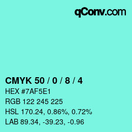 Color code: CMYK 50 / 0 / 8 / 4 | qconv.com