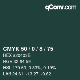 Color code: CMYK 50 / 0 / 8 / 75 | qconv.com