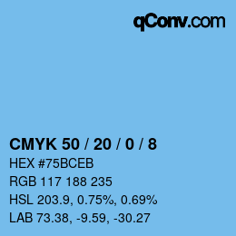 Color code: CMYK 50 / 20 / 0 / 8 | qconv.com