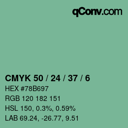 Color code: CMYK 50 / 24 / 37 / 6 | qconv.com