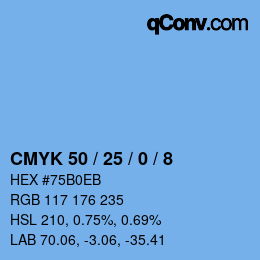 颜色代码: CMYK 50 / 25 / 0 / 8 | qconv.com