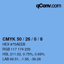 Color code: CMYK 50 / 26 / 0 / 8 | qconv.com