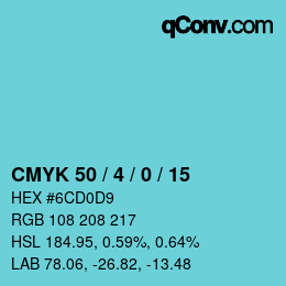 Color code: CMYK 50 / 4 / 0 / 15 | qconv.com