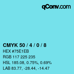 Color code: CMYK 50 / 4 / 0 / 8 | qconv.com