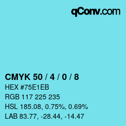 Color code: CMYK 50 / 4 / 0 / 8 | qconv.com