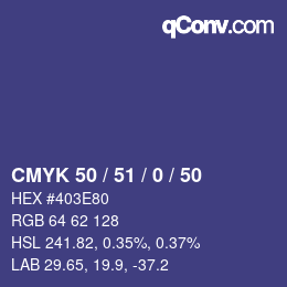Color code: CMYK 50 / 51 / 0 / 50 | qconv.com