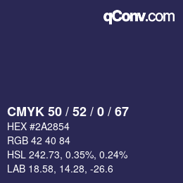 カラーコード: CMYK 50 / 52 / 0 / 67 | qconv.com