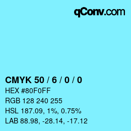 Color code: CMYK 50 / 6 / 0 / 0 | qconv.com