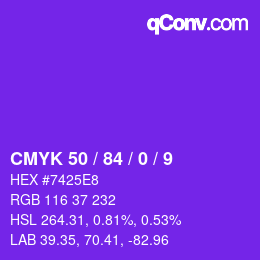 Color code: CMYK 50 / 84 / 0 / 9 | qconv.com