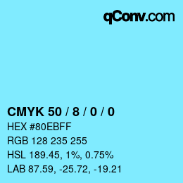 Color code: CMYK 50 / 8 / 0 / 0 | qconv.com