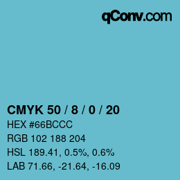 Color code: CMYK 50 / 8 / 0 / 20 | qconv.com