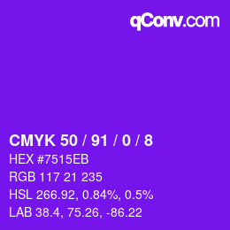Color code: CMYK 50 / 91 / 0 / 8 | qconv.com