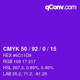 Color code: CMYK 50 / 92 / 0 / 15 | qconv.com