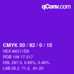 カラーコード: CMYK 50 / 92 / 0 / 15 | qconv.com