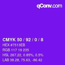 颜色代码: CMYK 50 / 92 / 0 / 8 | qconv.com