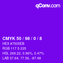 カラーコード: CMYK 50 / 98 / 0 / 8 | qconv.com