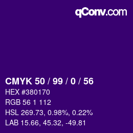 Color code: CMYK 50 / 99 / 0 / 56 | qconv.com