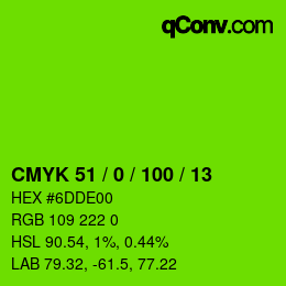 Color code: CMYK 51 / 0 / 100 / 13 | qconv.com