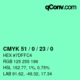 Color code: CMYK 51 / 0 / 23 / 0 | qconv.com