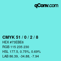 Color code: CMYK 51 / 0 / 2 / 8 | qconv.com