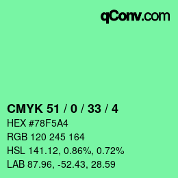 Color code: CMYK 51 / 0 / 33 / 4 | qconv.com