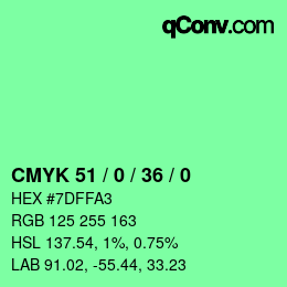 Color code: CMYK 51 / 0 / 36 / 0 | qconv.com