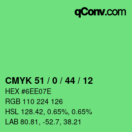 Color code: CMYK 51 / 0 / 44 / 12 | qconv.com