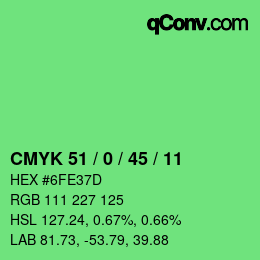 Color code: CMYK 51 / 0 / 45 / 11 | qconv.com