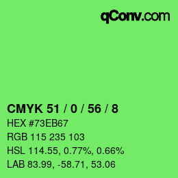Color code: CMYK 51 / 0 / 56 / 8 | qconv.com
