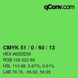 Color code: CMYK 51 / 0 / 60 / 13 | qconv.com