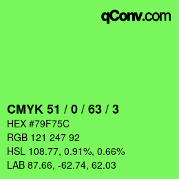 Color code: CMYK 51 / 0 / 63 / 3 | qconv.com