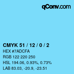 Color code: CMYK 51 / 12 / 0 / 2 | qconv.com