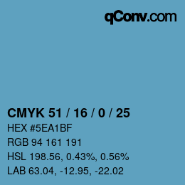 Color code: CMYK 51 / 16 / 0 / 25 | qconv.com