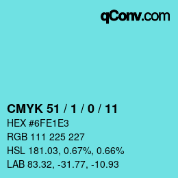 Color code: CMYK 51 / 1 / 0 / 11 | qconv.com
