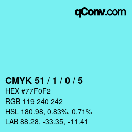 Color code: CMYK 51 / 1 / 0 / 5 | qconv.com