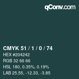 カラーコード: CMYK 51 / 1 / 0 / 74 | qconv.com