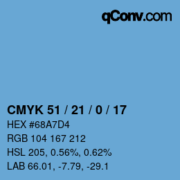 Color code: CMYK 51 / 21 / 0 / 17 | qconv.com