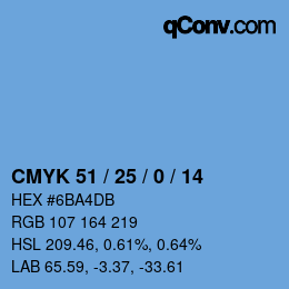 颜色代码: CMYK 51 / 25 / 0 / 14 | qconv.com