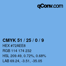 Color code: CMYK 51 / 25 / 0 / 9 | qconv.com