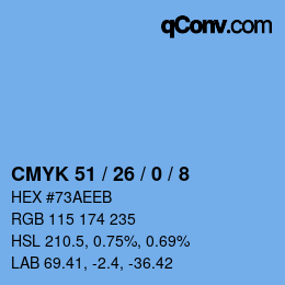 Color code: CMYK 51 / 26 / 0 / 8 | qconv.com
