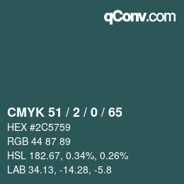 Color code: CMYK 51 / 2 / 0 / 65 | qconv.com
