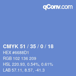 Color code: CMYK 51 / 35 / 0 / 18 | qconv.com