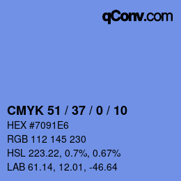 Color code: CMYK 51 / 37 / 0 / 10 | qconv.com